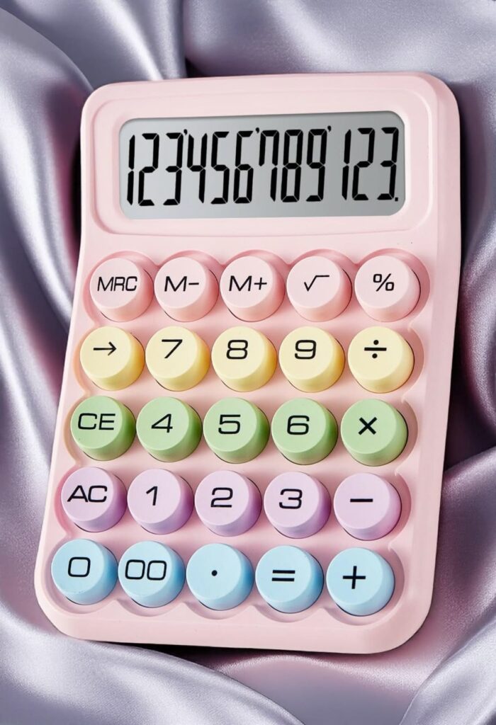 a pink calculator 
