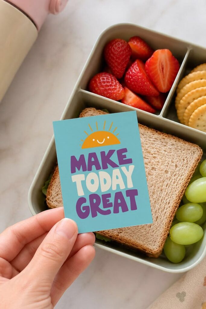 A Welcome Note In The Lunch Box as first day of school activities