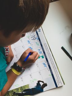 Cross off days on a calendar as first week of school activities