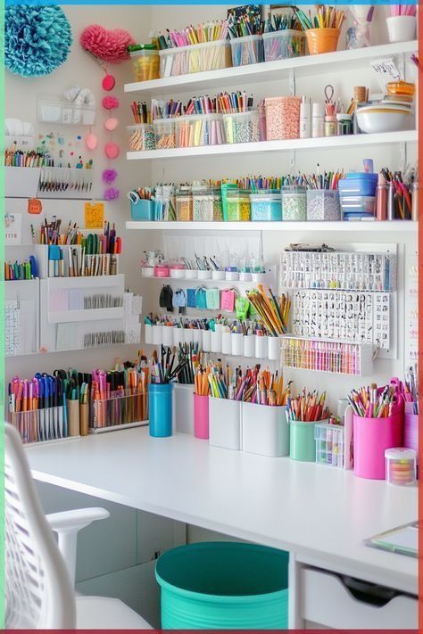 a cleared desk in home work space for kids
