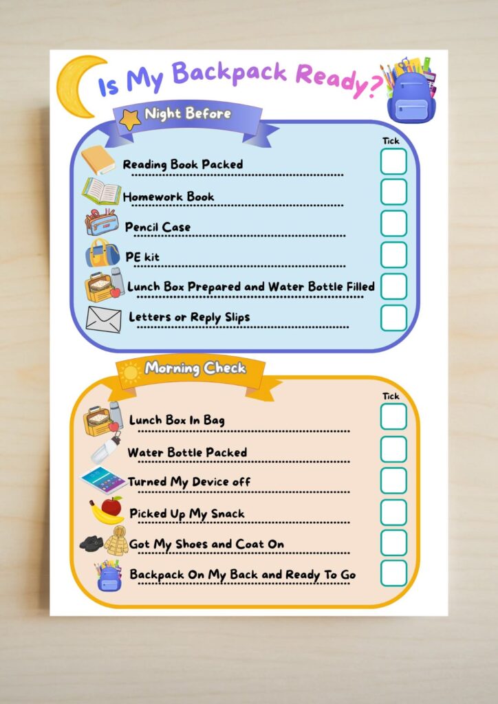 backpack checklist