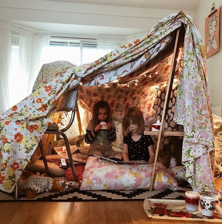 building a blanket fort after school activities