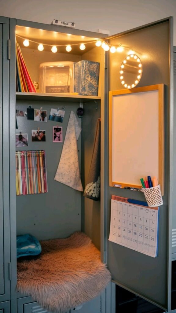 a decorated kid's locker