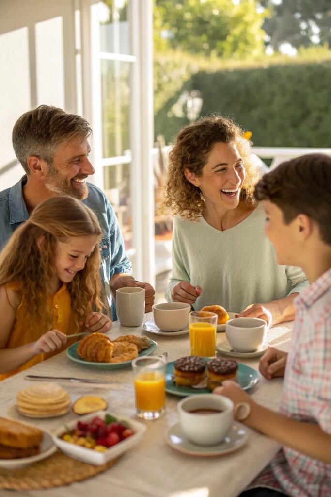 family eating together