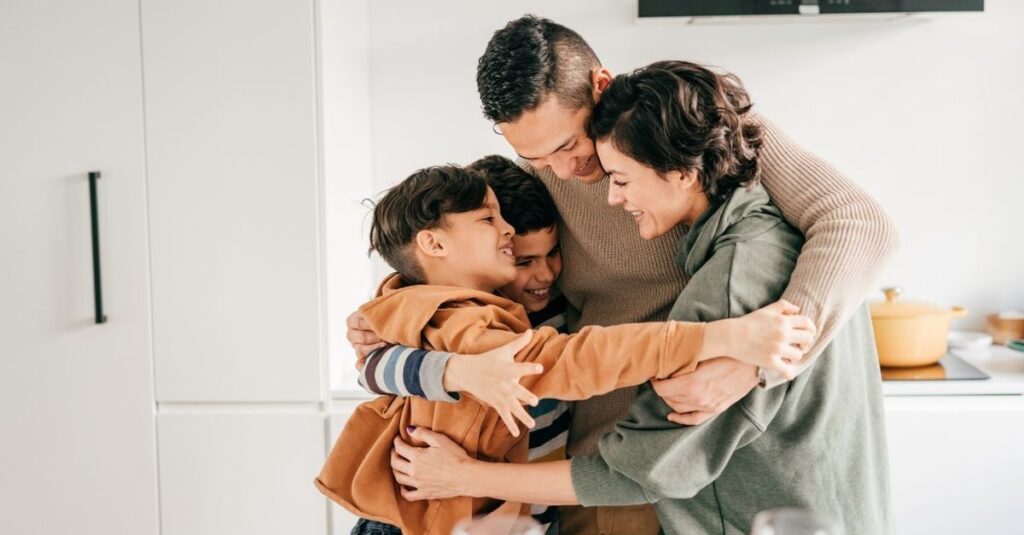 picture of a family hug