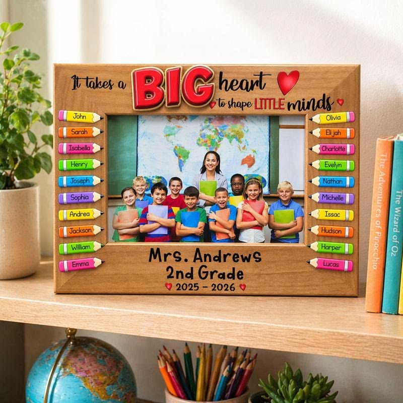 framed class photo