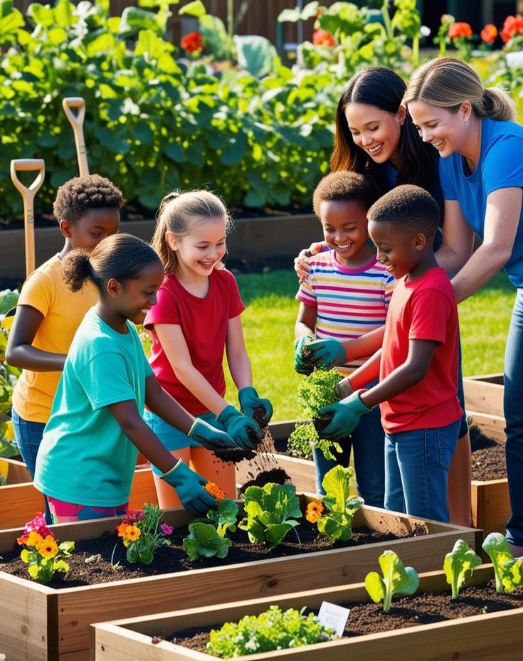 gardening together after school activity