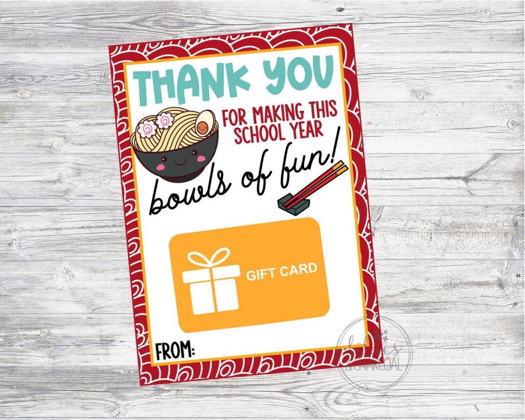 gift card to local restaurant as gift idea for back to school