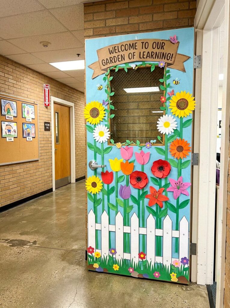 growing garden class door decoration ideas