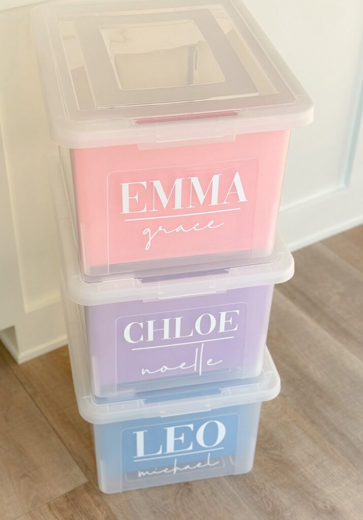 individual storage bin as part of back to school organization ideas