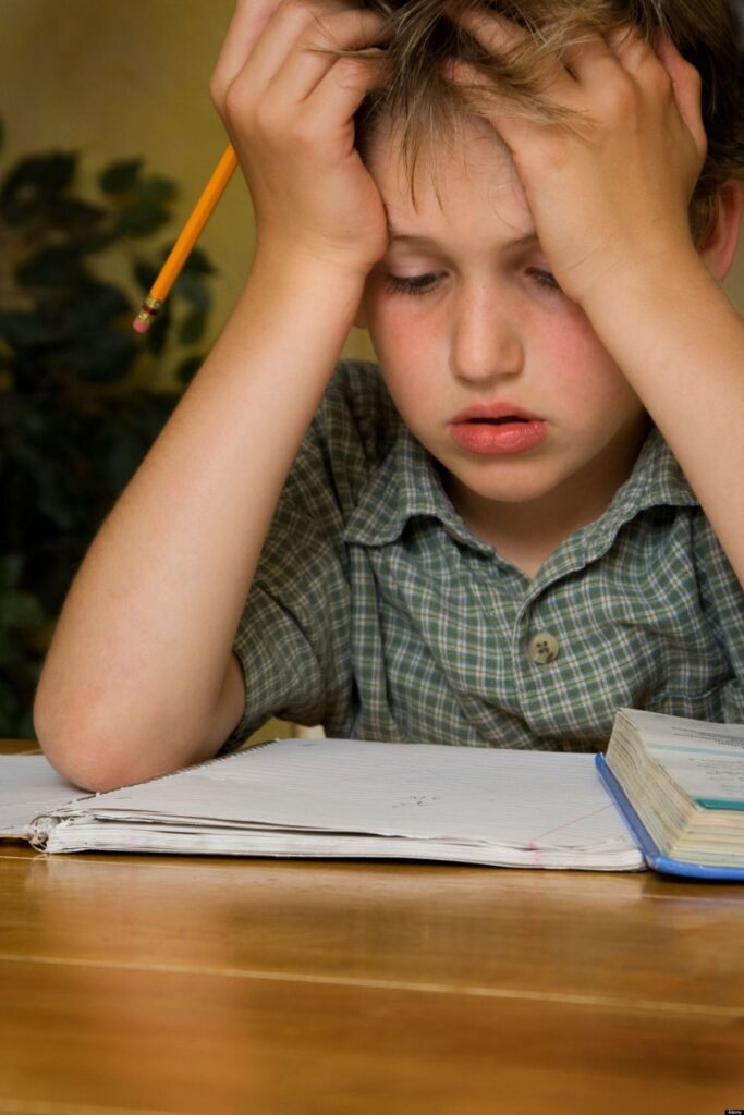 kid doing his homework