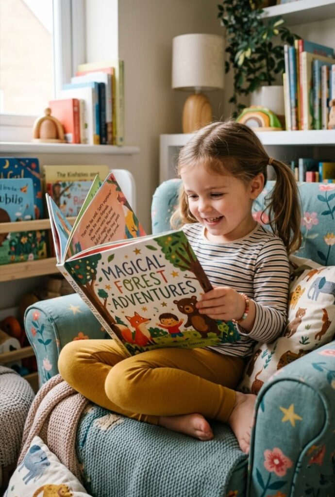 kid reading her story book