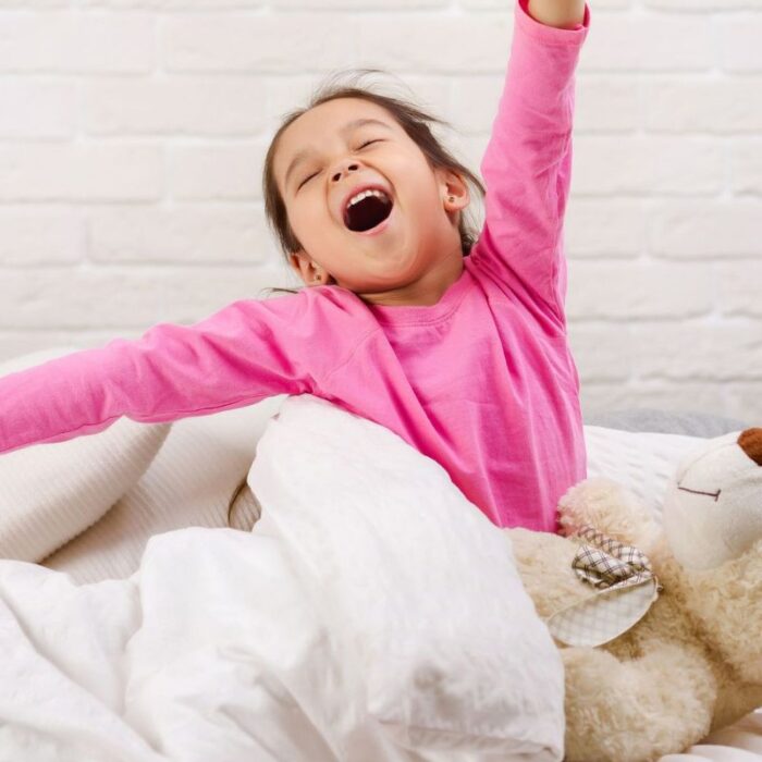 kid waking up from sleep