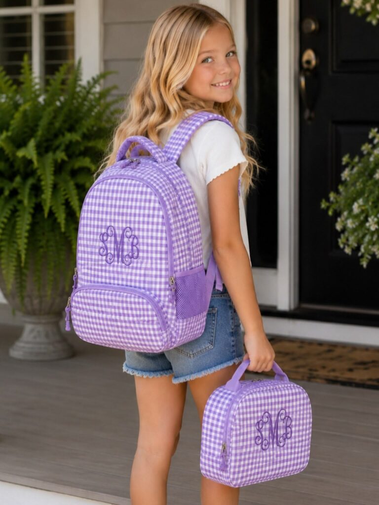 a kid with right backpack and hand pack