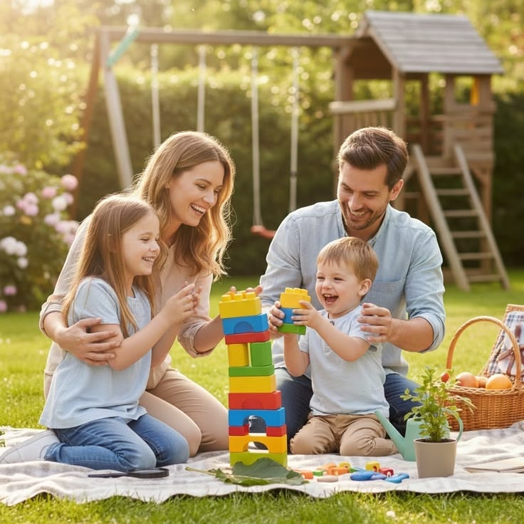 kids playing with their parents