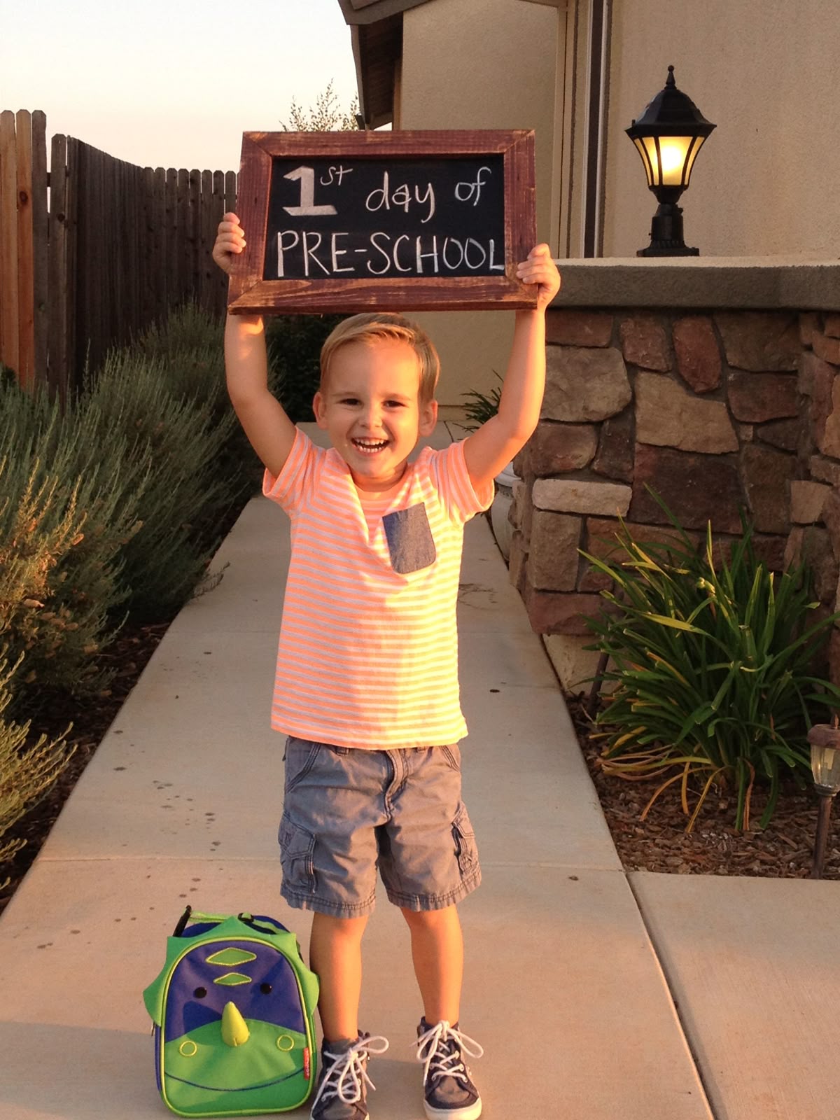 kid's first day of school photo