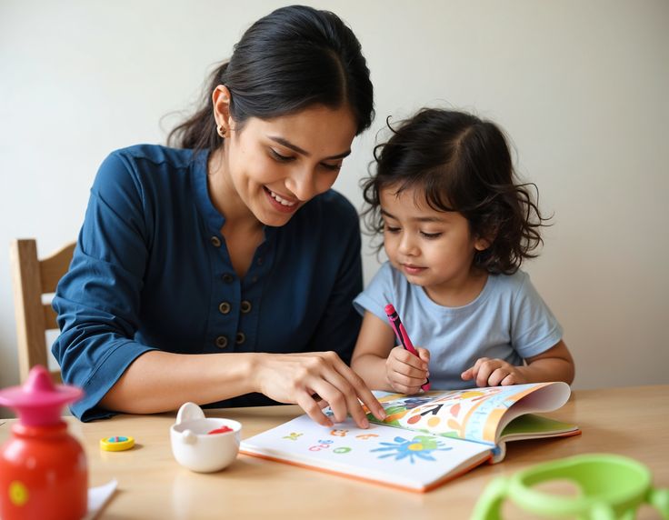 mom and her daughter reading as part of transition back to school tips