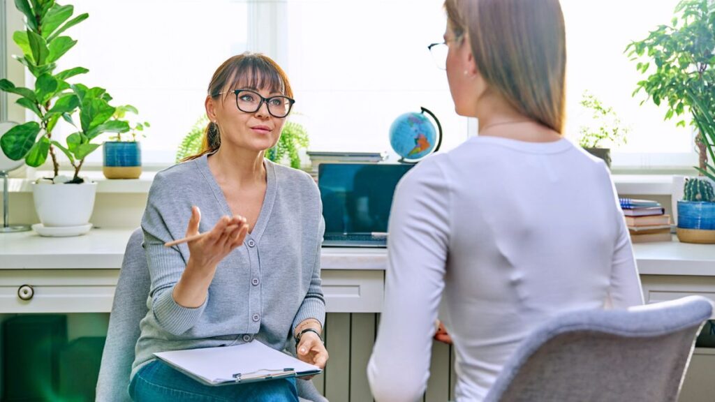 mom and teaching talking