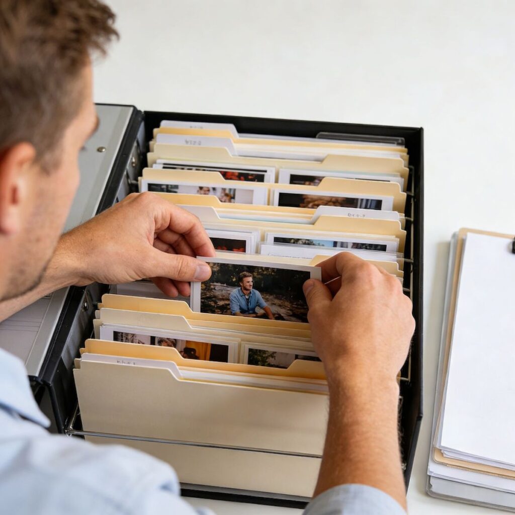 organized photo and keepsake