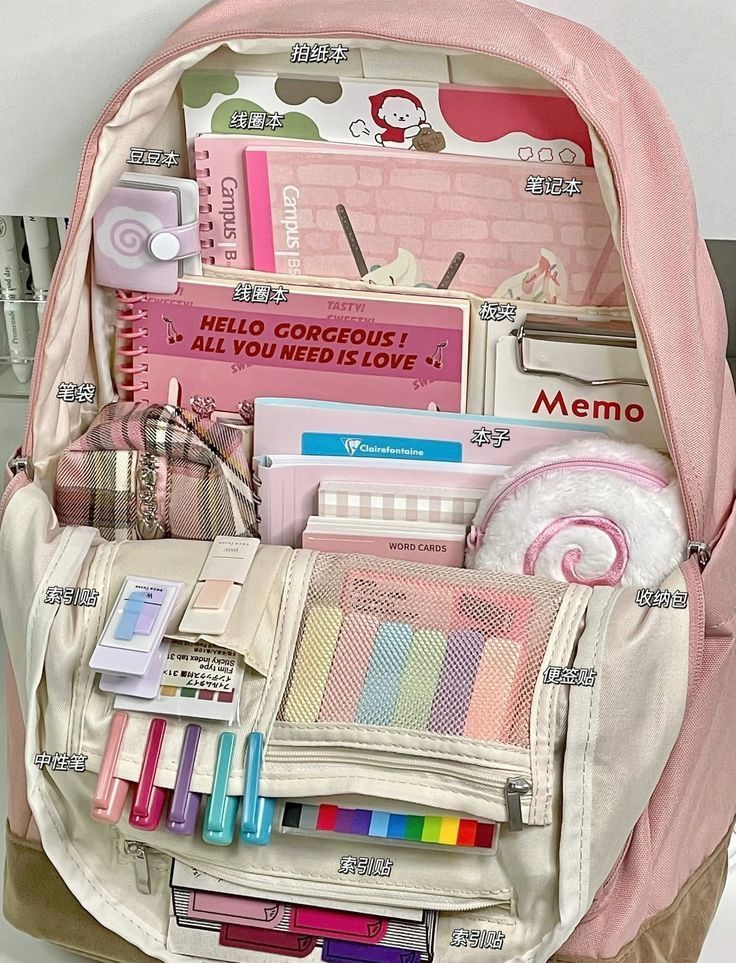organized backpack as part of back to school organization ideas