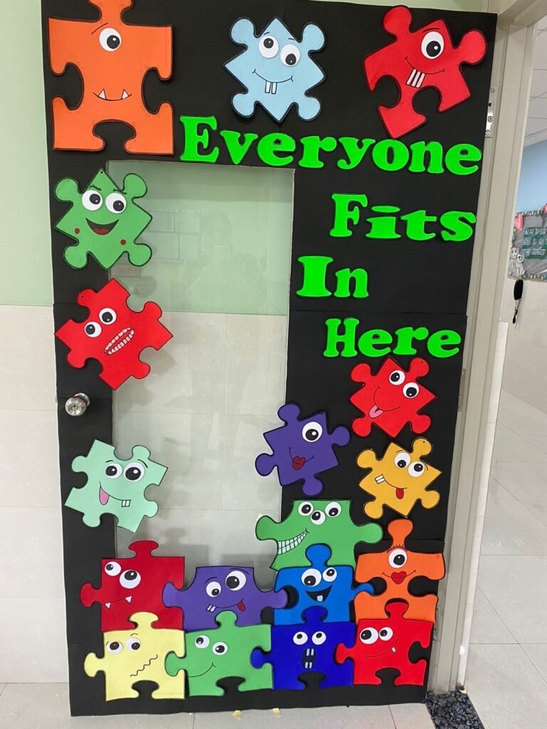 puzzle piece class door
