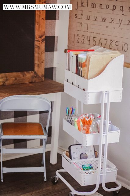 the rolling cart homework station
