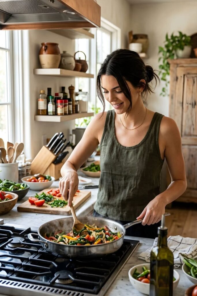 someone cooking food