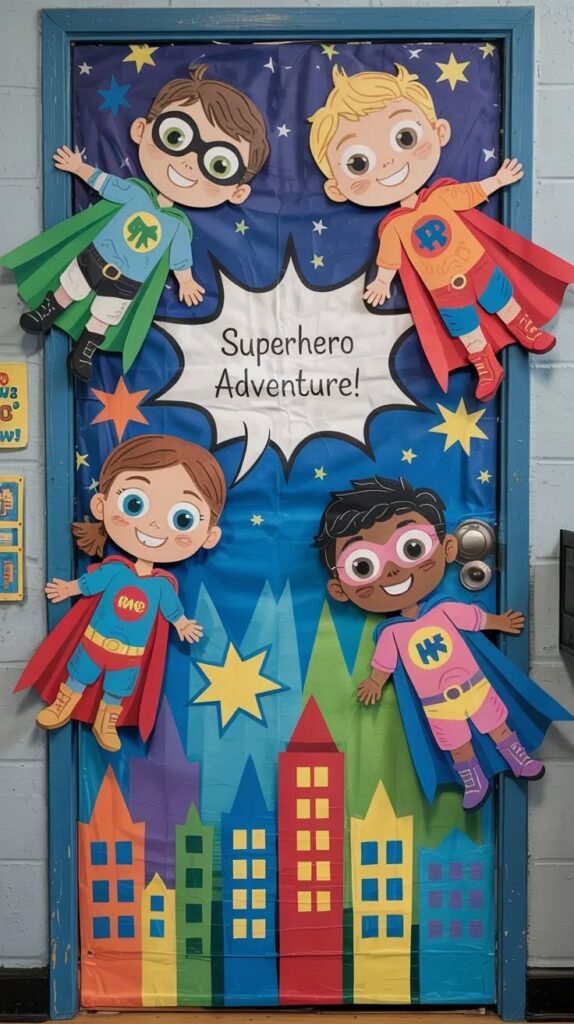 super hero squad class door decoration ideas