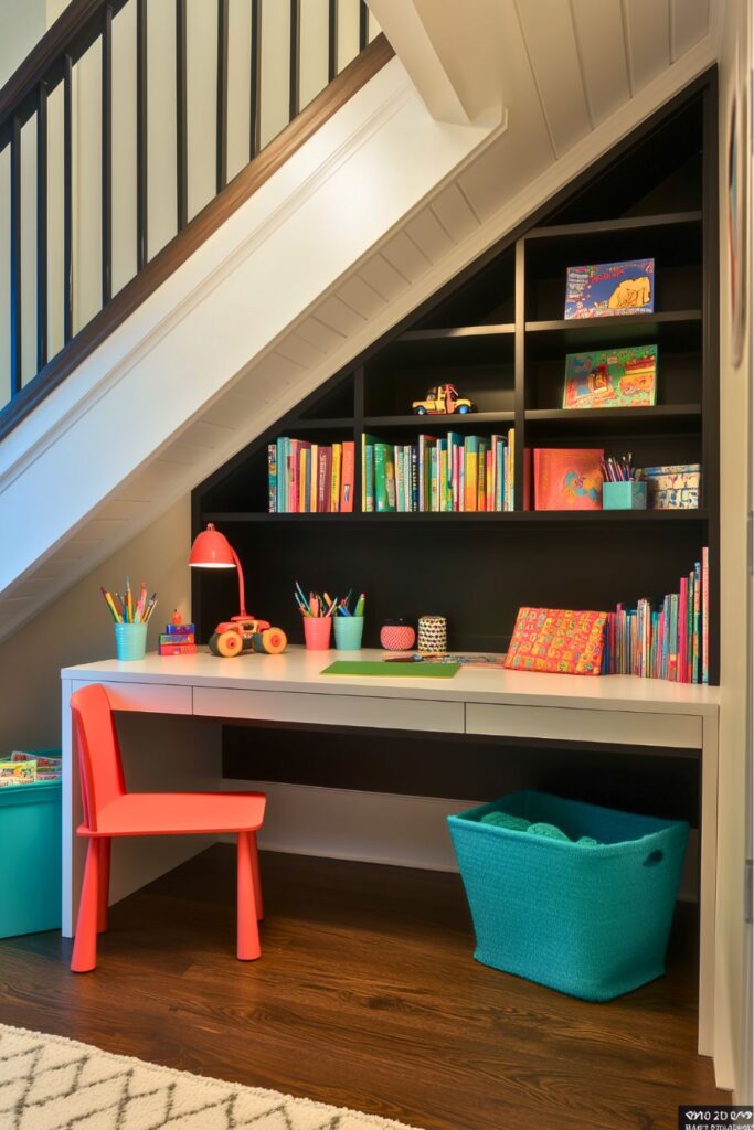 the under the stairs nook homework station