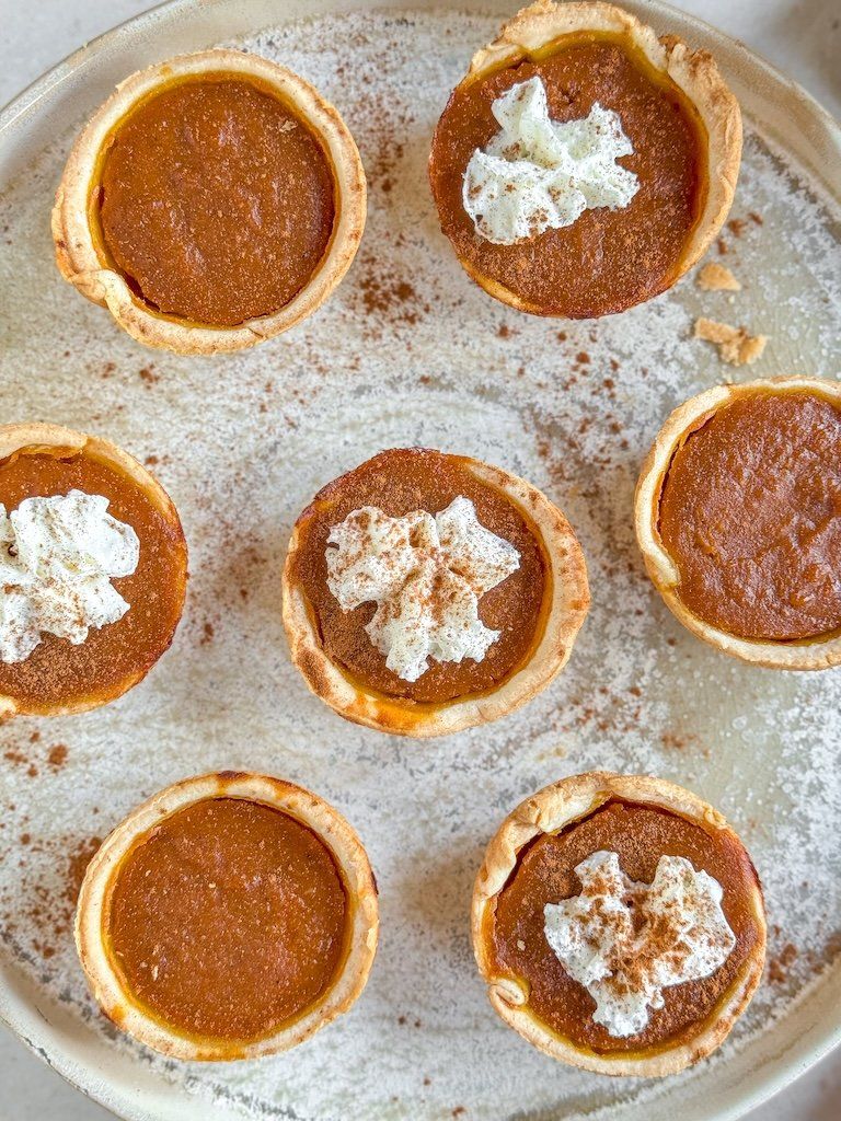 a mini pumpkin pie