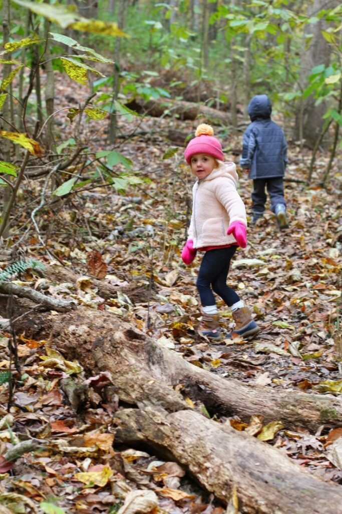kids taking a hike as one of the fun fall activities for kids