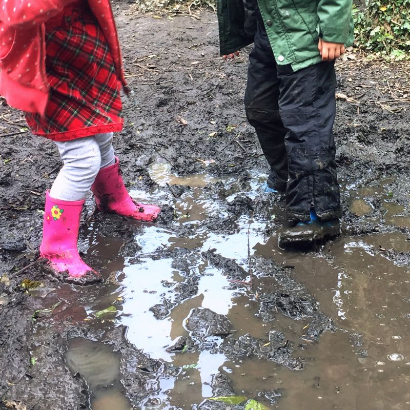 kids playing after rain as one of the outdoor activities for kids