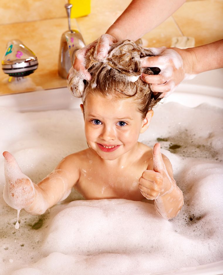 washing a child's hair