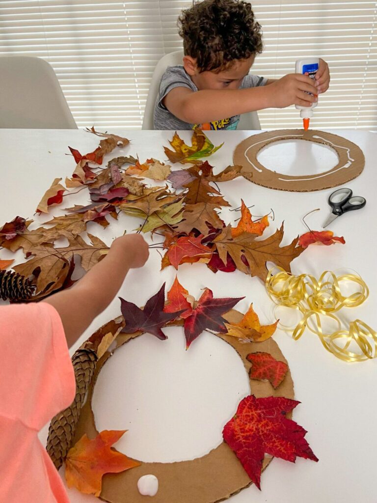 kids on fun fall crafts