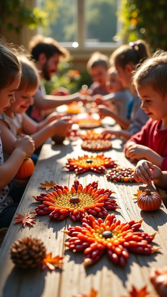 kids designing crafts during fall activities