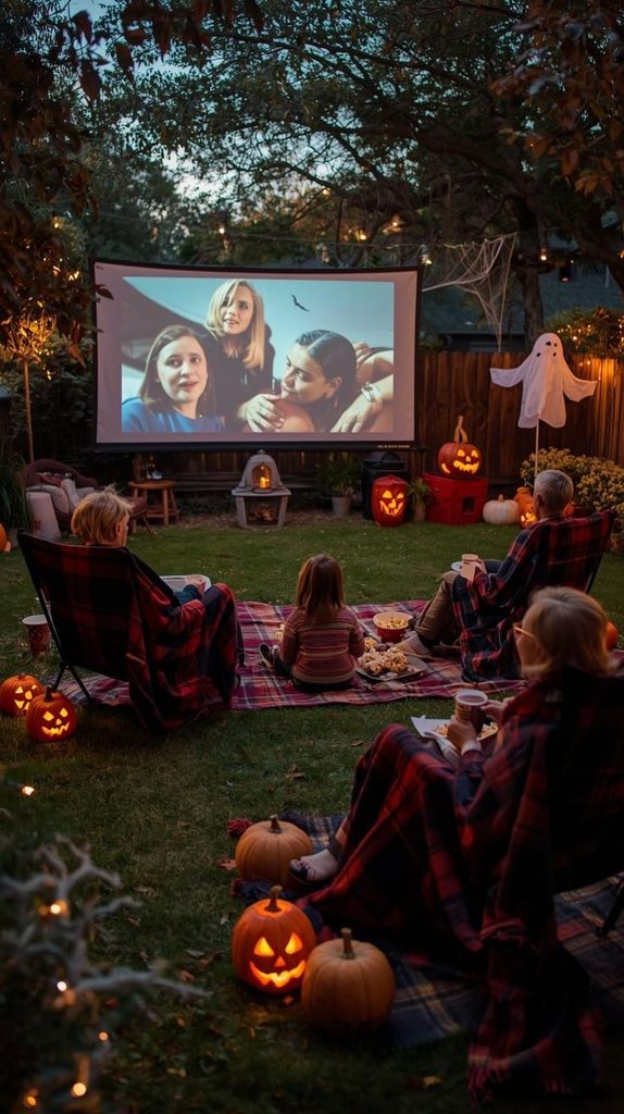family watching movie together