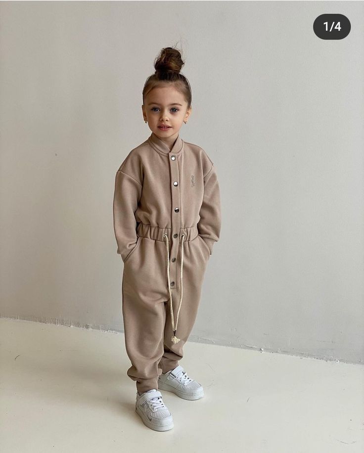 kid in basic jumpsuits with elastic waist