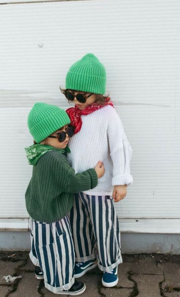 kids in matching scarves