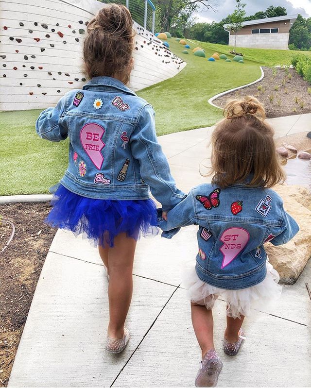 kids in matching denim jackets