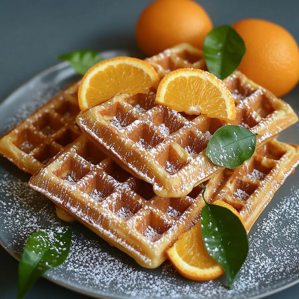 orange tinted waffles halloween breakfast ideas for kids