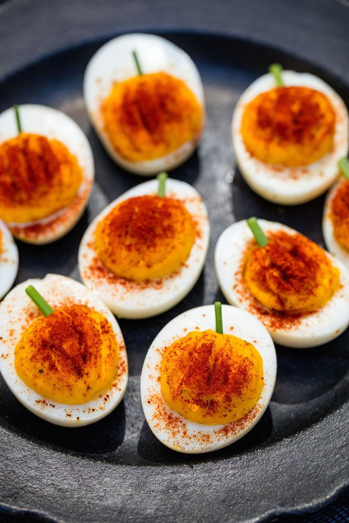 pumpkin shaped egg muffins