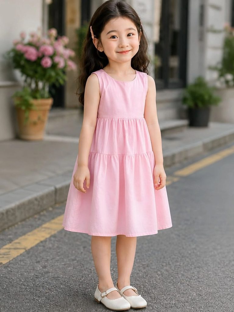 kid in simple A-line dresses