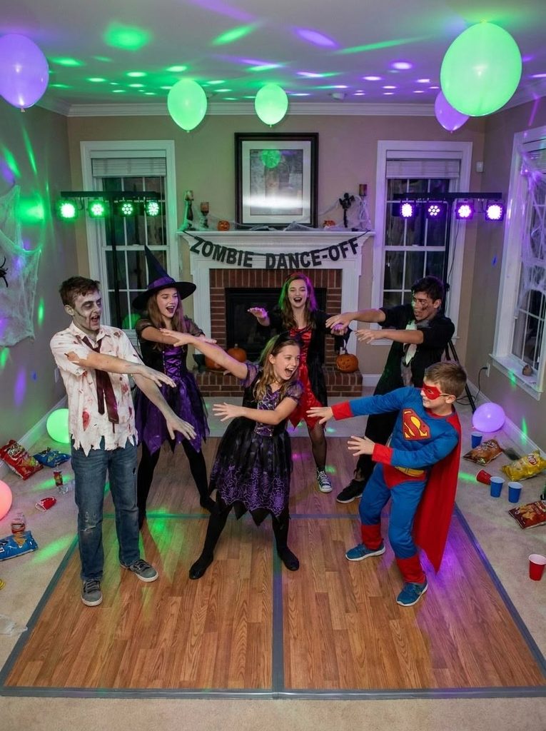 family dancing together