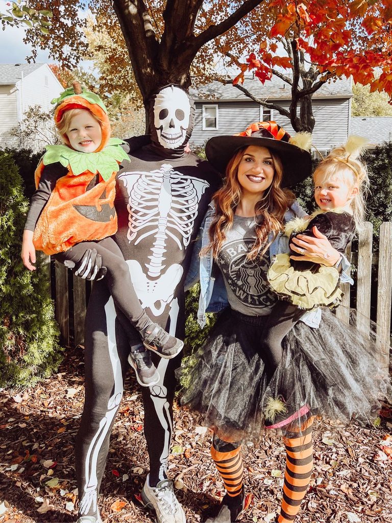 family in halloween costume