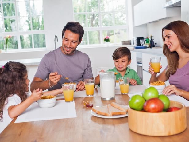 family eating together on their family meal time