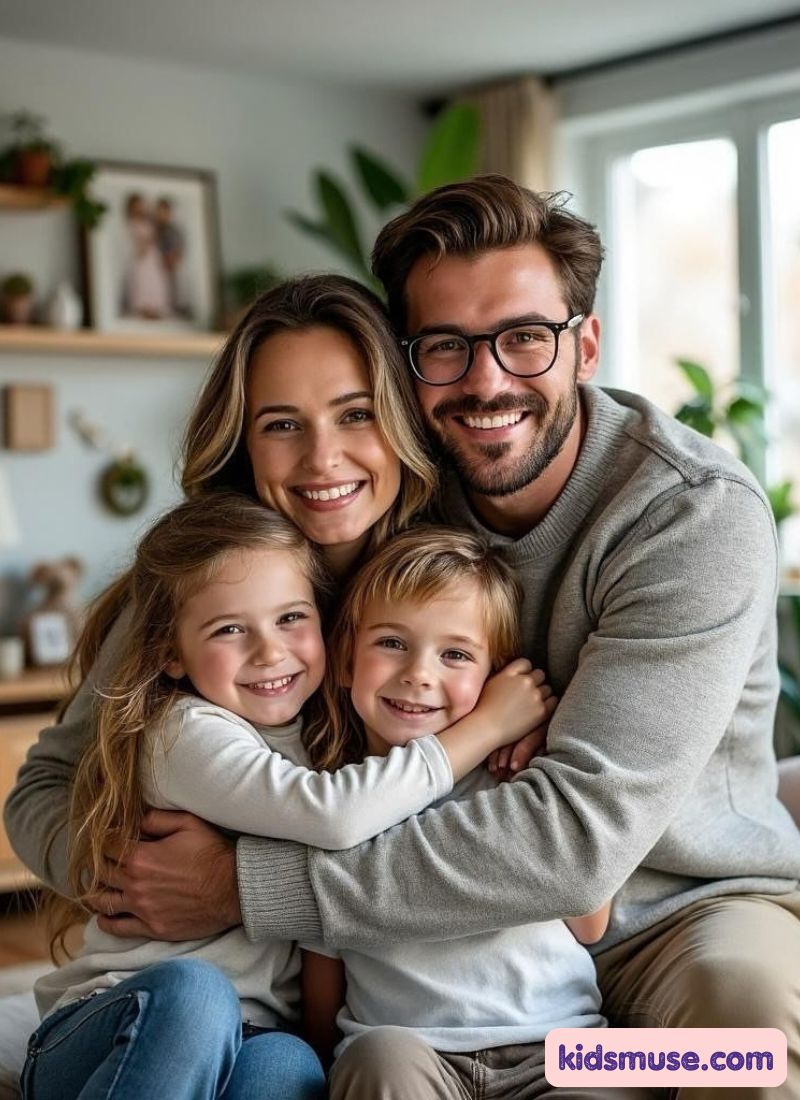 family hugging each other