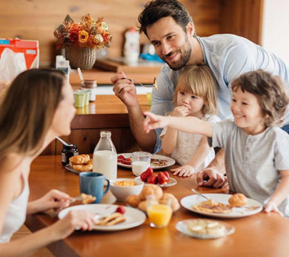 family eating together