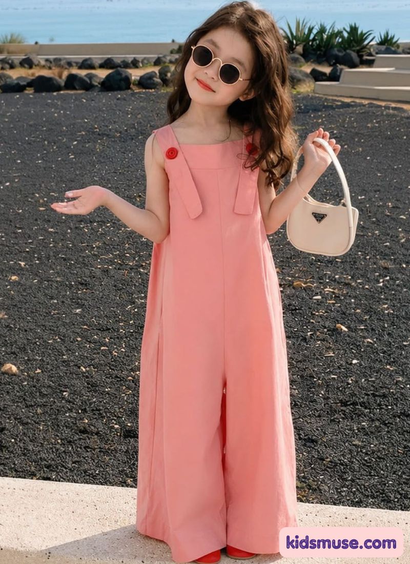 kid in basic cotton jumpsuit