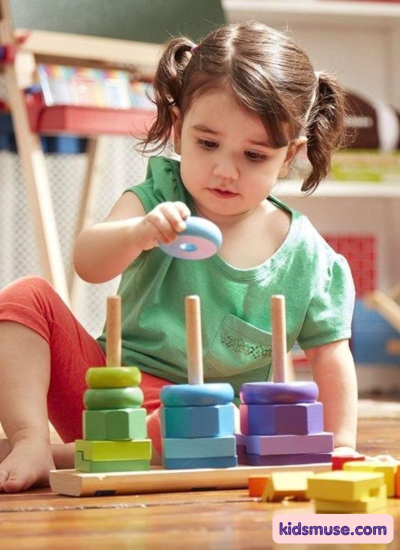 kid playing with toys