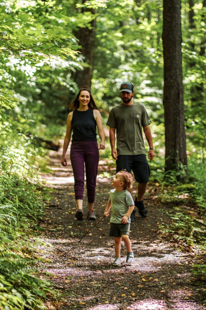 family taking walk together